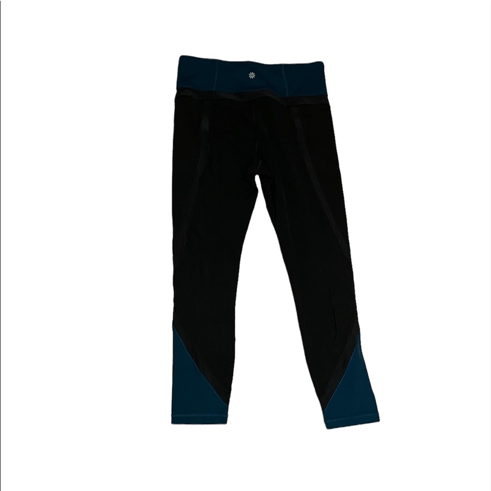 Athleta Size Medium Black and Teal Leggings